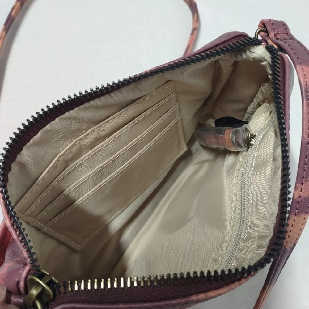 Sonoma Women's Orange Black Faux Leather Crossbody Bag Small NWT